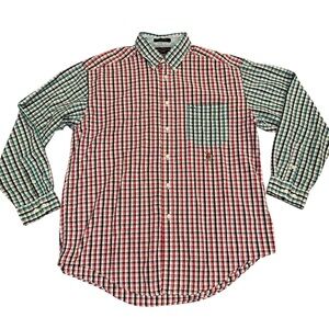 Tommy Hilfiger Patchwork Plaid Button-Down Shirt Men’s Large